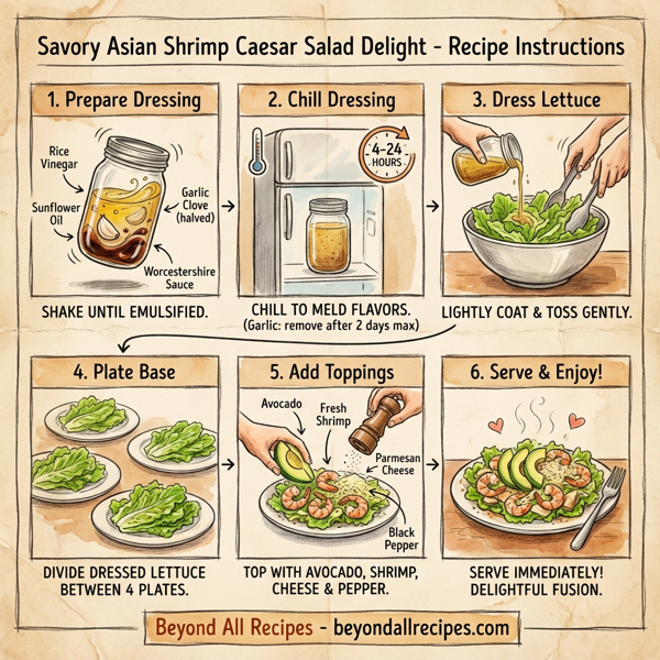 Savory Asian Shrimp Caesar Salad Delight instructions