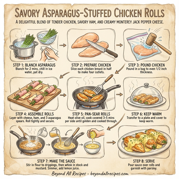 Savory Asparagus-Stuffed Chicken Rolls instructions