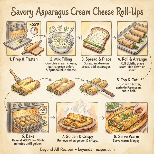Savory Asparagus Cream Cheese Roll-Ups instructions