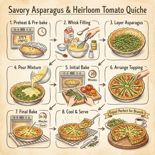 Savory Asparagus & Heirloom Tomato Quiche instructions