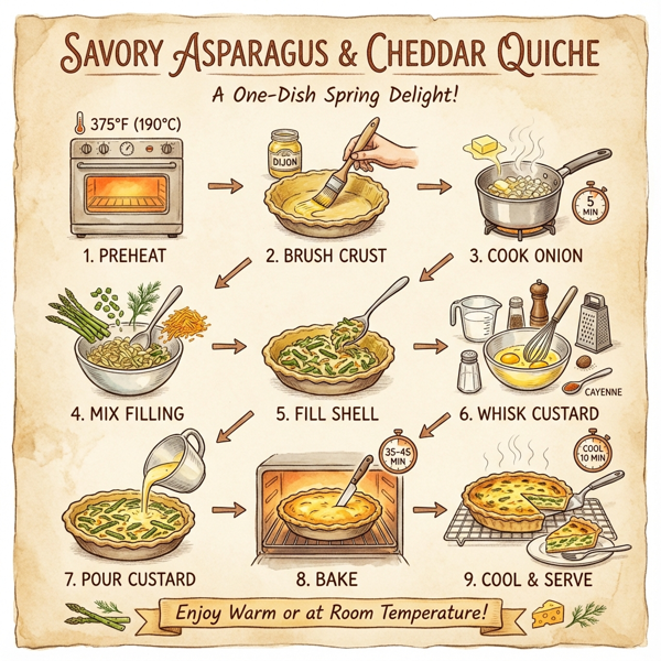 Savory Asparagus and Cheddar Quiche instructions