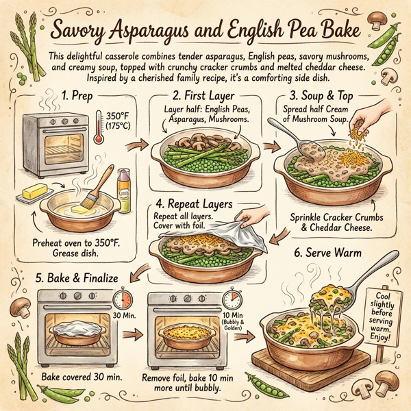 Savory Asparagus and English Pea Bake instructions