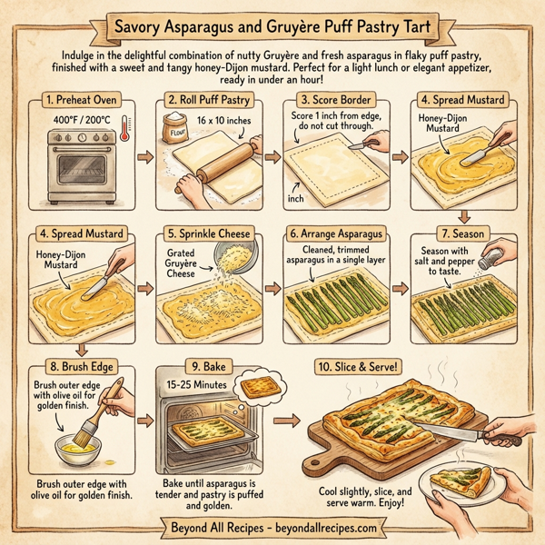 Savory Asparagus and Gruyère Puff Pastry Tart instructions
