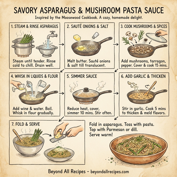 Savory Asparagus and Mushroom Pasta Sauce instructions
