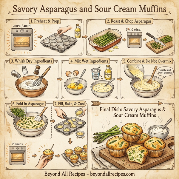Savory Asparagus and Sour Cream Muffins instructions