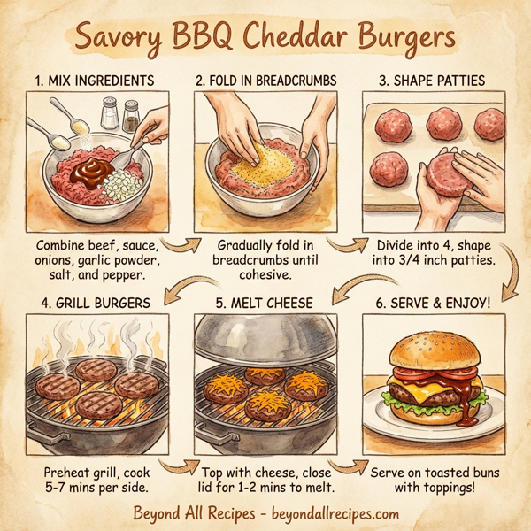 Savory BBQ Cheddar Burgers instructions