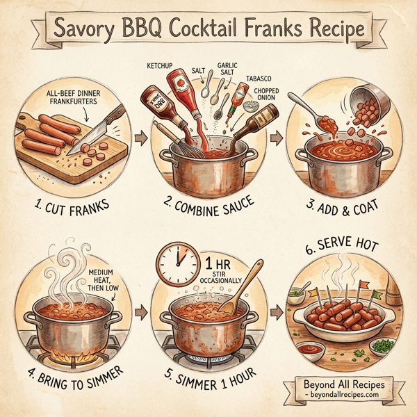 Savory BBQ Cocktail Franks instructions
