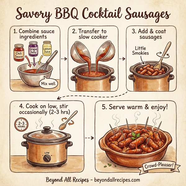 Savory BBQ Cocktail Sausages instructions