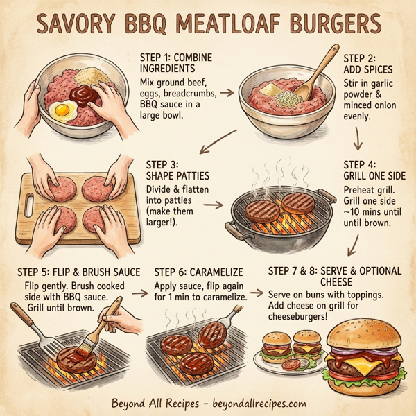 Savory BBQ Meatloaf Burgers instructions