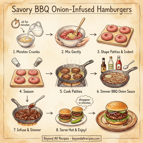 Savory BBQ Onion-Infused Hamburgers instructions