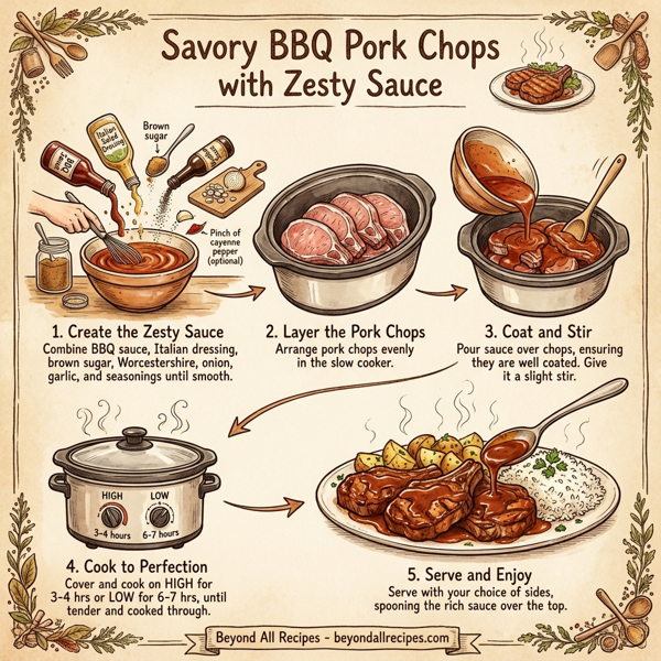 Savory BBQ Pork Chops with Zesty Sauce instructions