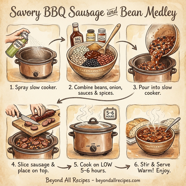 Savory BBQ Sausage and Bean Medley instructions