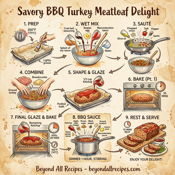 Savory BBQ Turkey Meatloaf Delight instructions