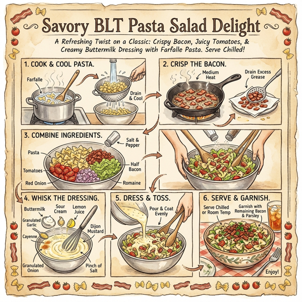 Savory BLT Pasta Salad Delight instructions