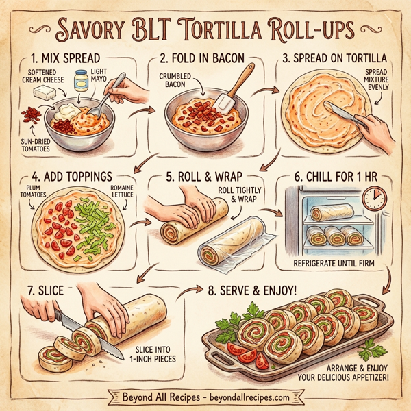 Savory BLT Tortilla Roll-Ups instructions
