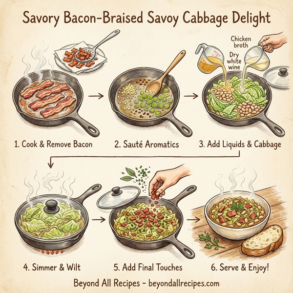 Savory Bacon-Braised Savoy Cabbage Delight instructions