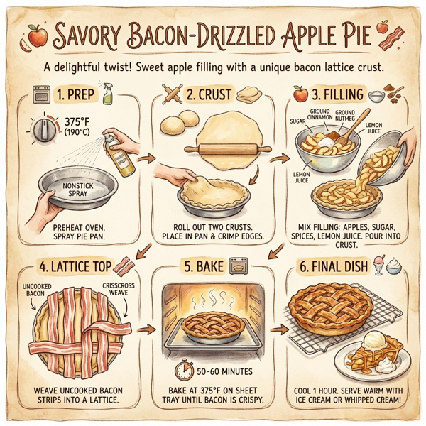 Savory Bacon-Drizzled Apple Pie instructions