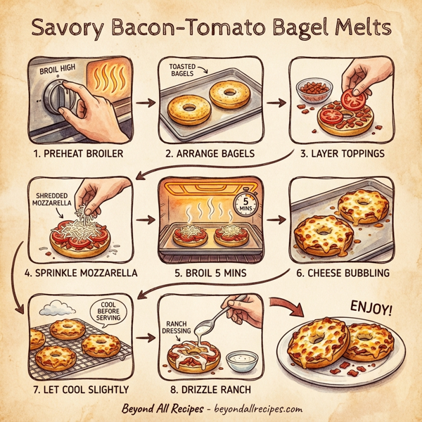 Savory Bacon-Tomato Bagel Melts instructions