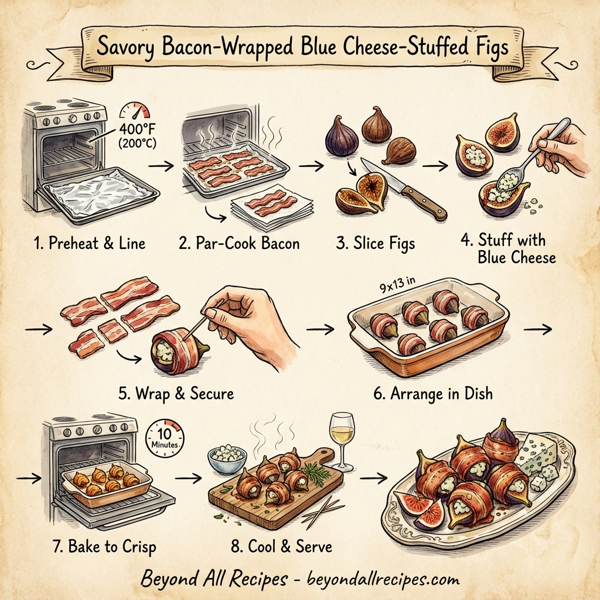 Savory Bacon-Wrapped Blue Cheese-Stuffed Figs instructions