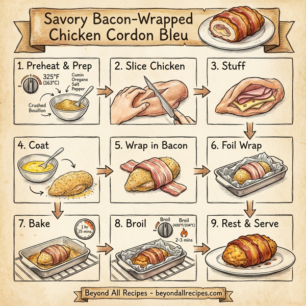 Savory Bacon-Wrapped Chicken Cordon Bleu instructions