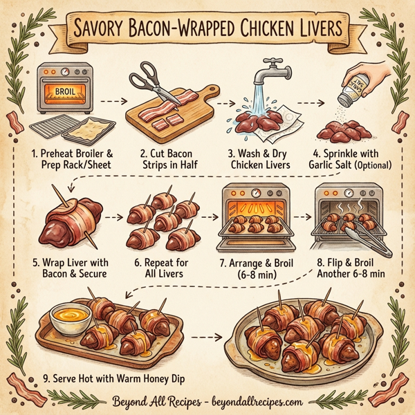 Savory Bacon-Wrapped Chicken Livers instructions