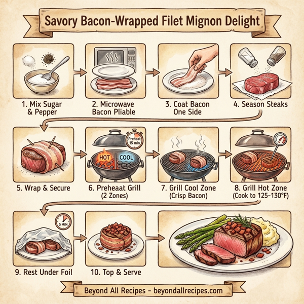 Savory Bacon-Wrapped Filet Mignon Delight instructions