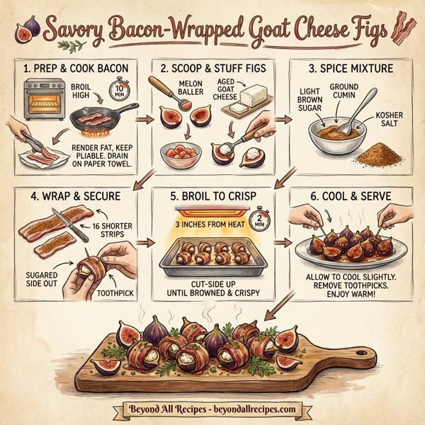Savory Bacon-Wrapped Goat Cheese Figs instructions