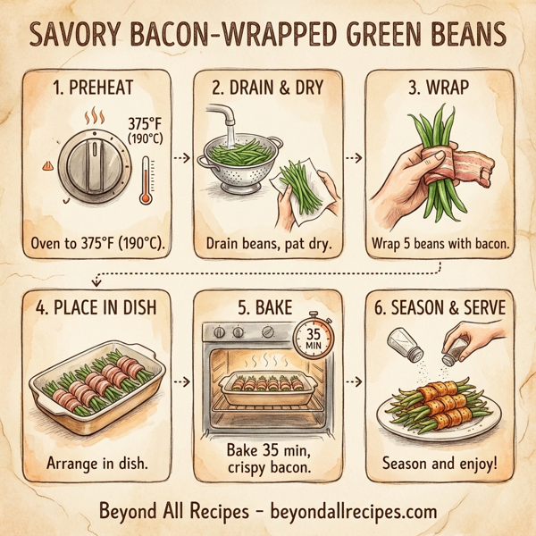 Savory Bacon-Wrapped Green Beans instructions