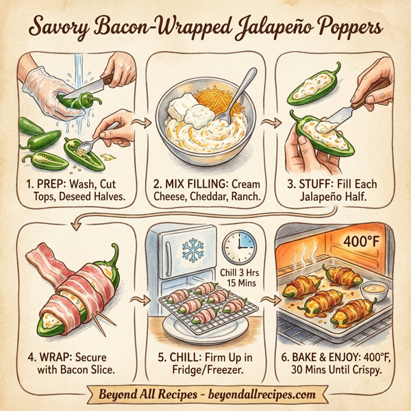 Savory Bacon-Wrapped Jalapeño Poppers instructions