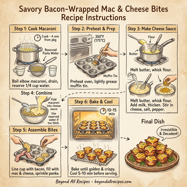 Savory Bacon-Wrapped Mac & Cheese Bites instructions