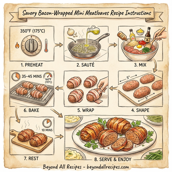Savory Bacon-Wrapped Mini Meatloaves instructions