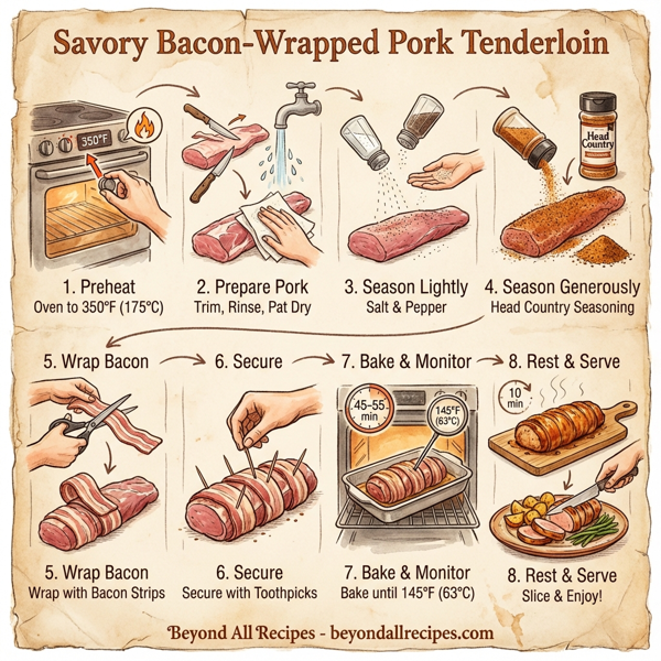 Savory Bacon-Wrapped Pork Tenderloin instructions