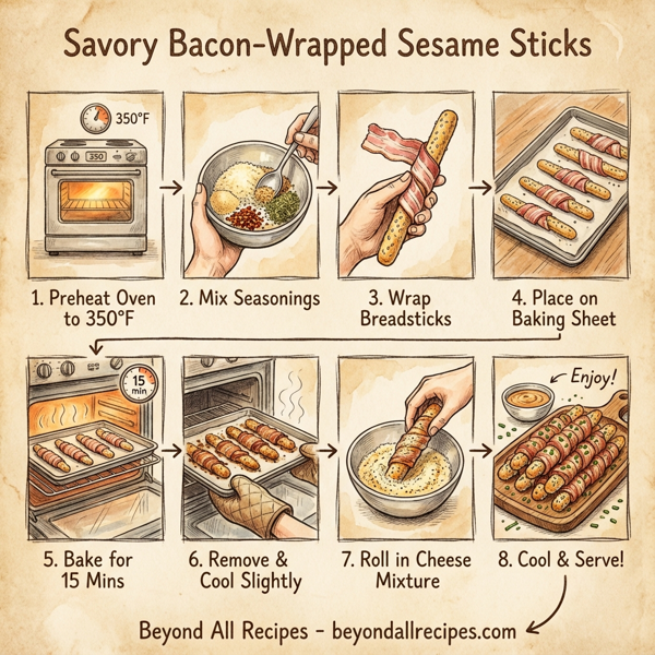 Savory Bacon-Wrapped Sesame Sticks instructions