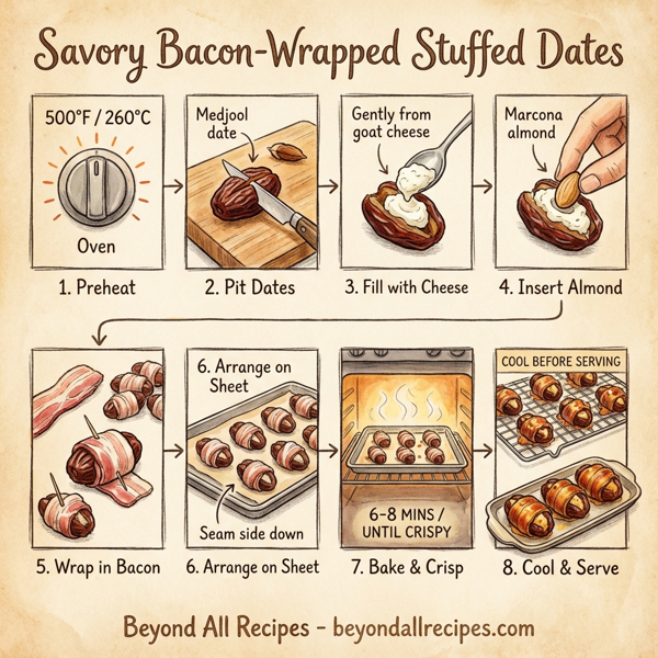 Savory Bacon-Wrapped Stuffed Dates instructions