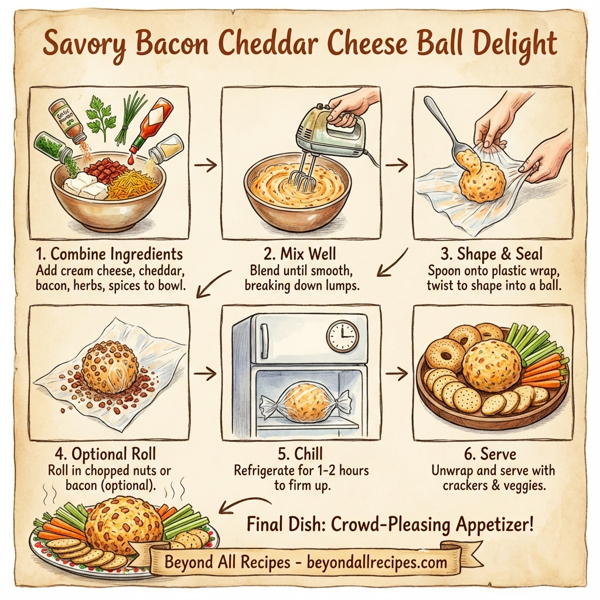 Savory Bacon Cheddar Cheese Ball Delight instructions
