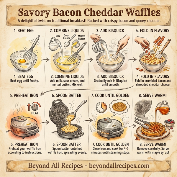 Savory Bacon Cheddar Waffles instructions