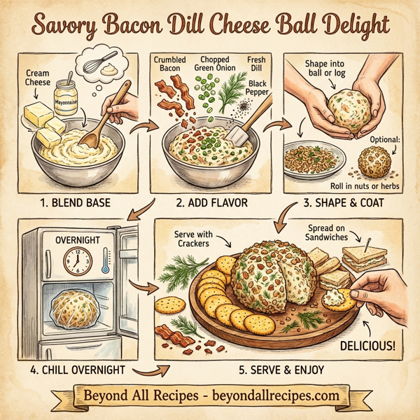 Savory Bacon Dill Cheese Ball Delight instructions