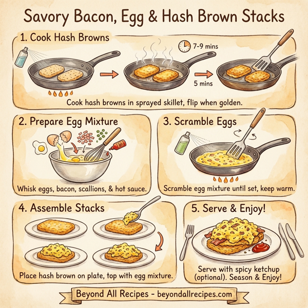 Savory Bacon, Egg & Hash Brown Stacks instructions