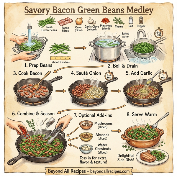 Savory Bacon Green Beans Medley instructions
