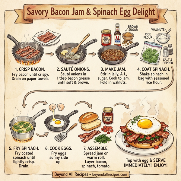 Savory Bacon Jam & Spinach Egg Delight instructions