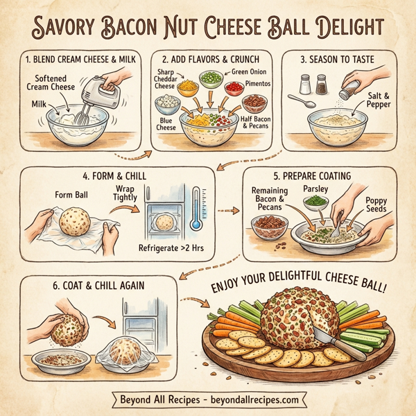 Savory Bacon Nut Cheese Ball Delight instructions