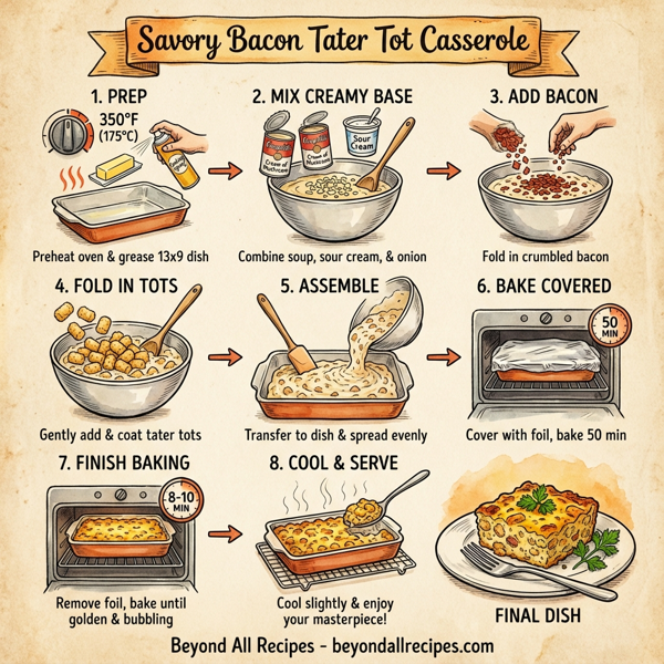 Savory Bacon Tater Tot Casserole instructions