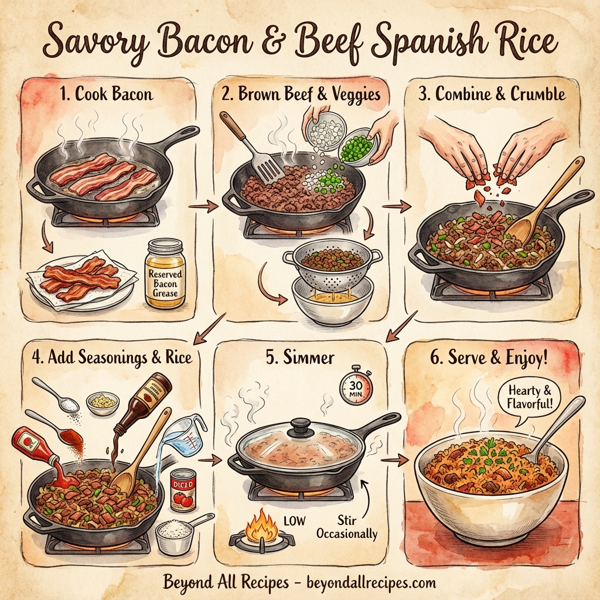 Savory Bacon & Beef Spanish Rice instructions