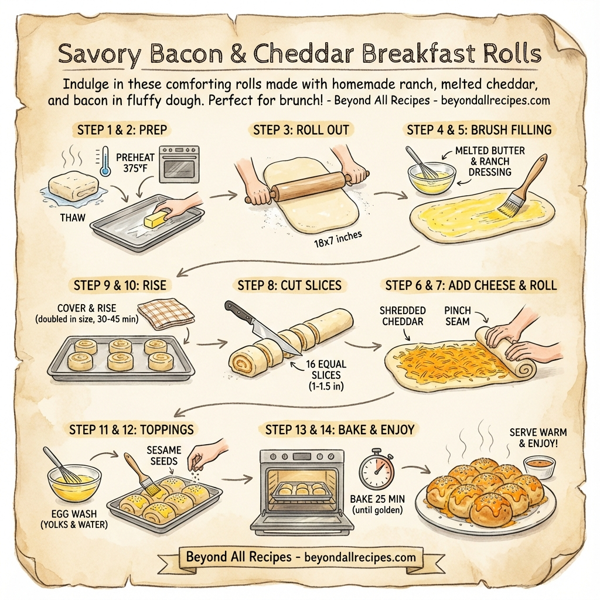Savory Bacon & Cheddar Breakfast Rolls instructions