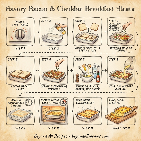Savory Bacon & Cheddar Breakfast Strata instructions