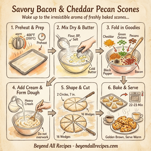 Savory Bacon & Cheddar Pecan Scones instructions