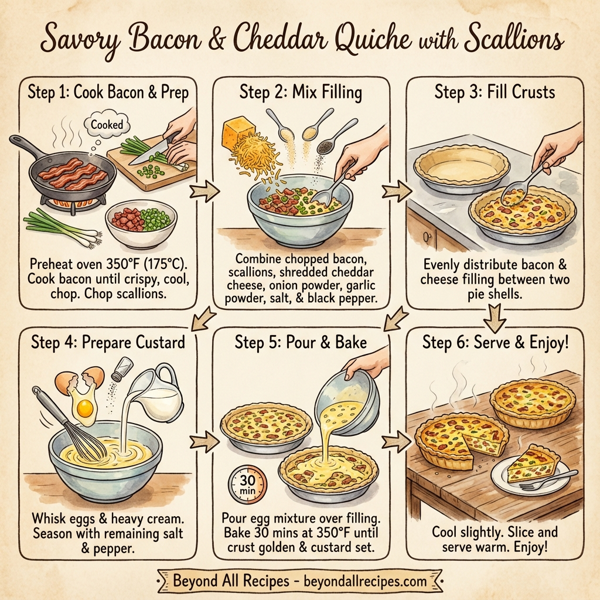 Savory Bacon & Cheddar Quiche with Scallions instructions