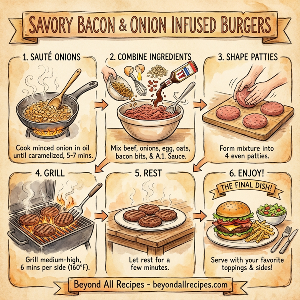 Savory Bacon & Onion Infused Burgers instructions