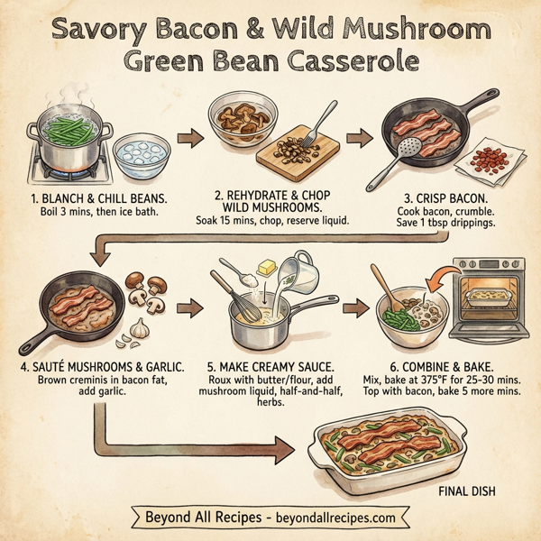 Savory Bacon & Wild Mushroom Green Bean Casserole instructions