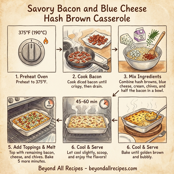 Savory Bacon and Blue Cheese Hash Brown Casserole instructions